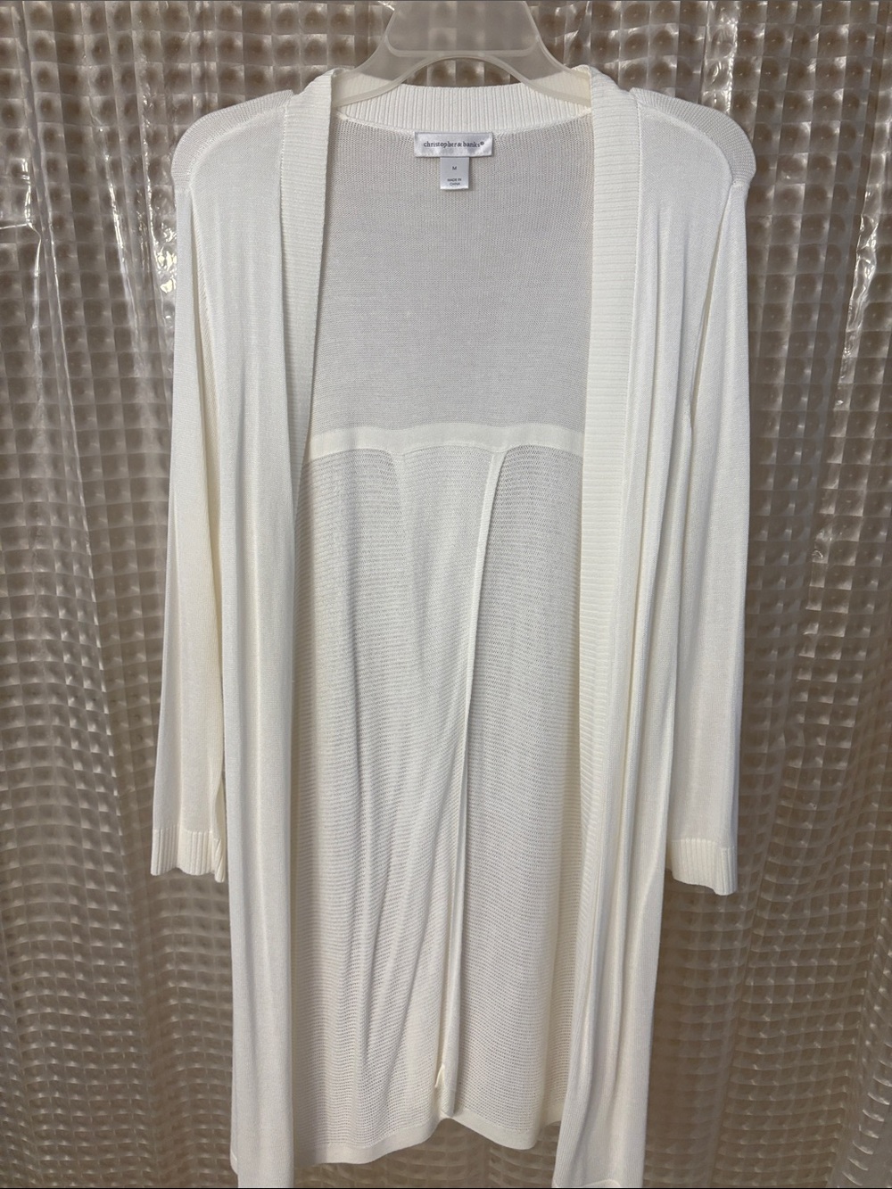 Open-Front white Lightweight Cardigan